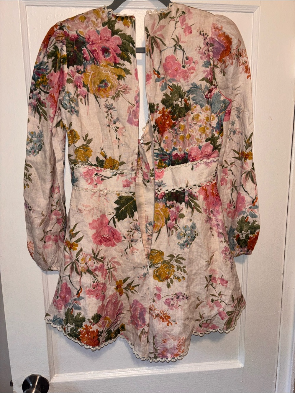 Zimmermann Heathers Linen Playsuit Floral Print Lace US 4-6/AU 0-1 *READ - Picture 9 of 15